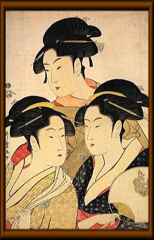 喜多川歌麿（きたがわうたまろ）の美人画「寛政三美人」
