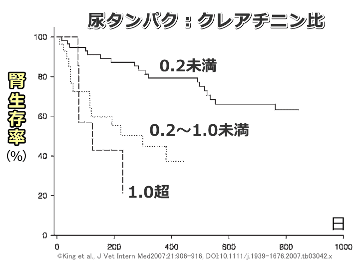 UPC比と慢性腎不全猫の腎生存率