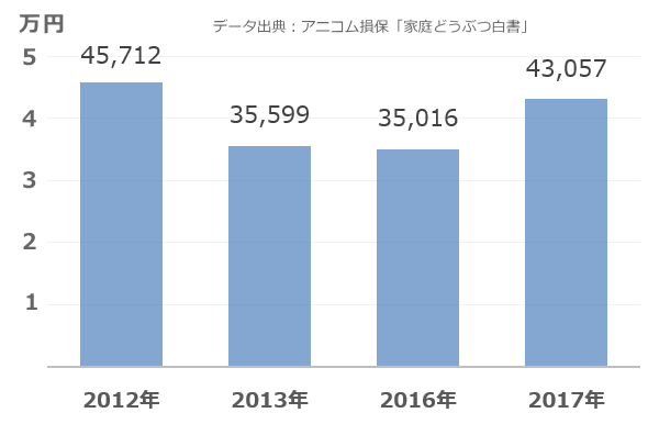 猫の年間医療費推移棒グラフ