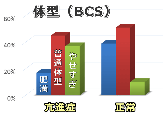 甲状腺機能亢進症の猫で見られるBCSの変化