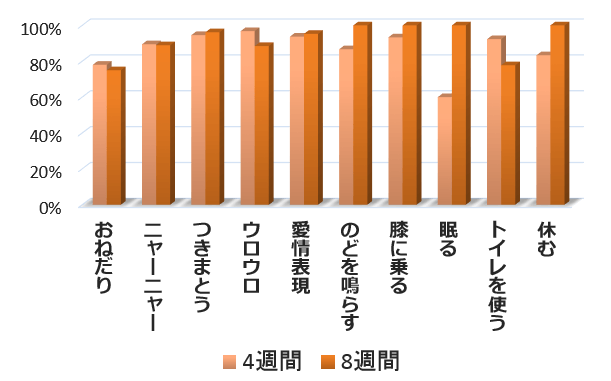 ダイエットの前後における猫の行動変化