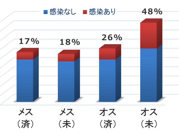 猫の不妊手術ステータスとモルビリウイルス感染率の関連性