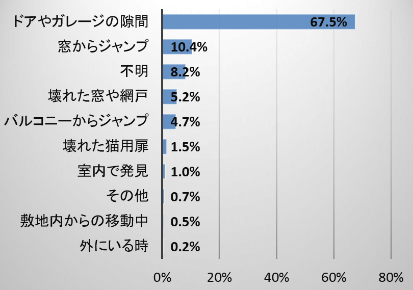 迷子猫が室内から逃げた時の状況