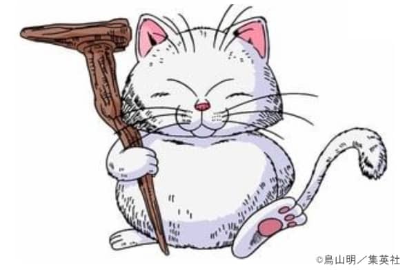 ドラゴンボールに登場する猫のキャラクター「カリン様」の目は笑って見える