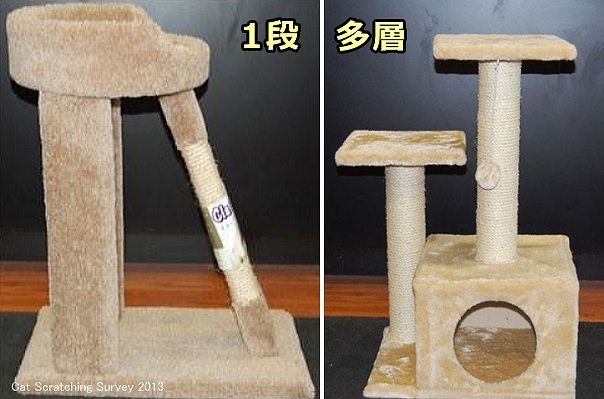 猫の爪とぎのタイプ~キャットツリー1段型と多層型