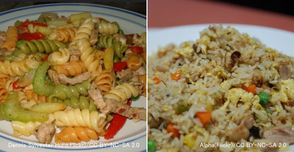 炭水化物は米やパスタ(スパゲティ・マカロニ)の主要な構成成分