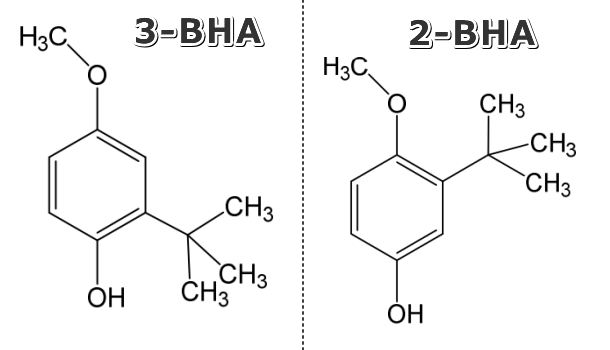 BHA(ブチルヒドロキシアニソール)の分子構造