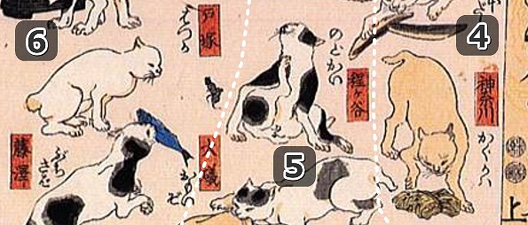 猫飼好五十三疋～「神奈川」「程ヶ谷」「戸塚」の地口解説